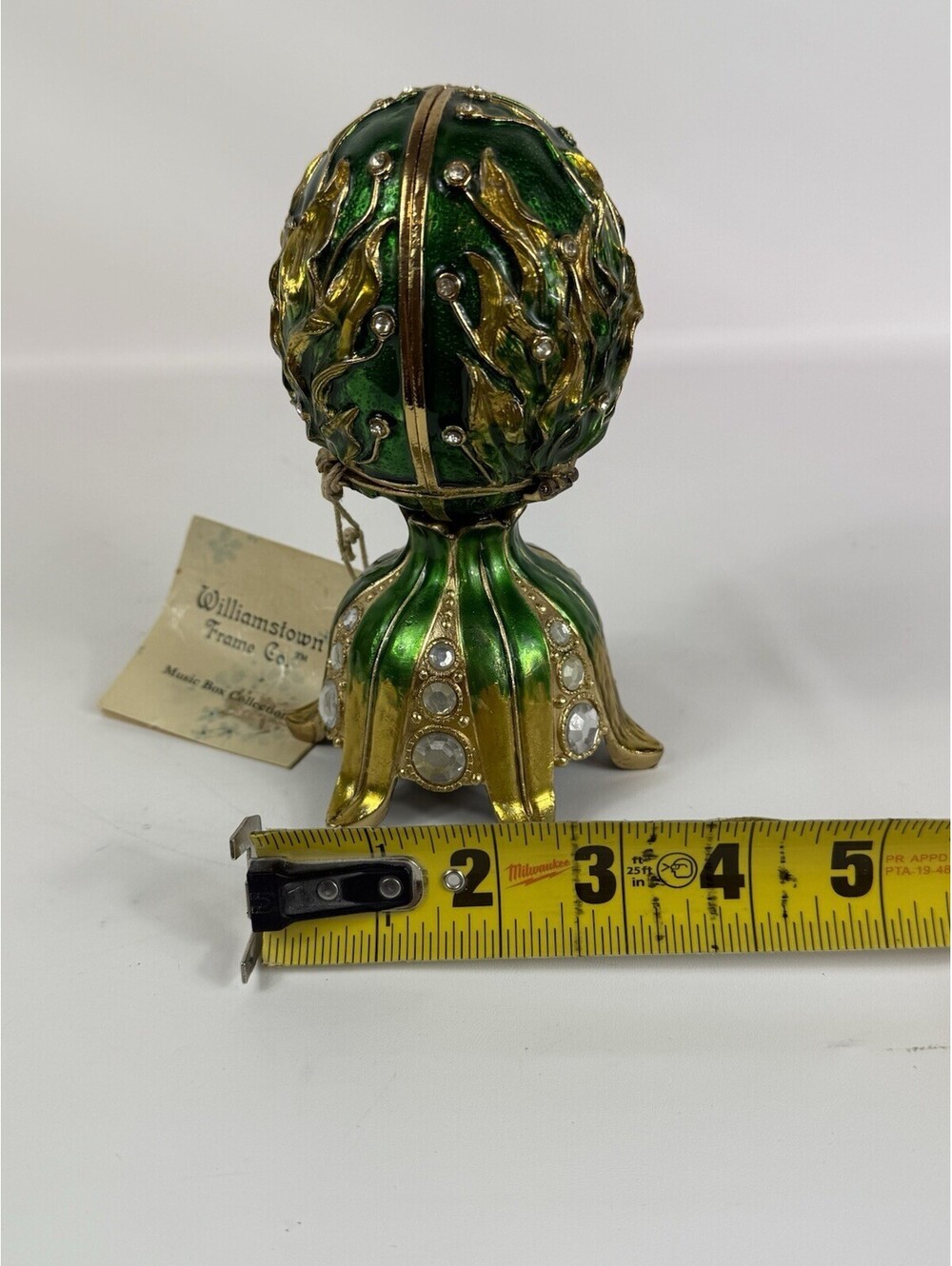 Williamstown Music Box Collection Hand Painted Pastel Easter Egg Music Box Green - Picture 12 of 12